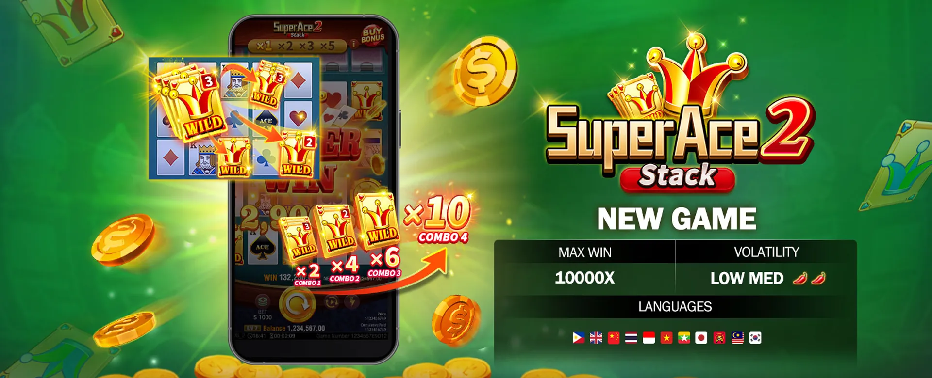 plus777 online casino games hero image with golden elements